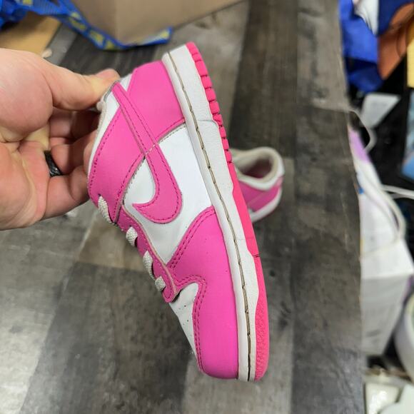 New Nike Dunk Low TD Size 10c Toddler Baby Fuchsia White FB9107-102 - Picture 15 of 16